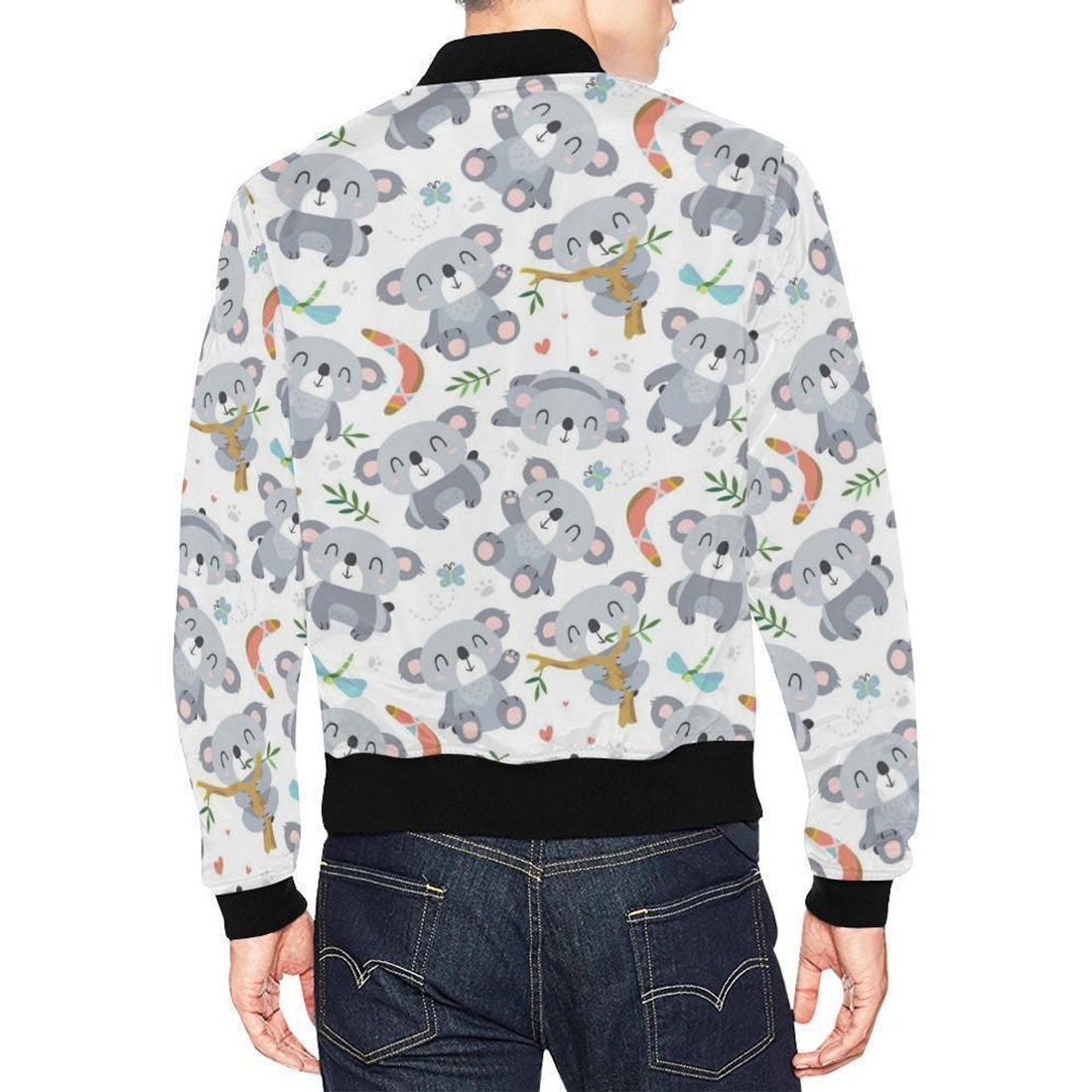 FUNSTUFFPRINT Print Pattern Koala Mens 3D Bomber Jacket