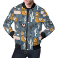FUNSTUFFPRINT Print Pattern Llama Cactus Mens 3D Bomber Jacket