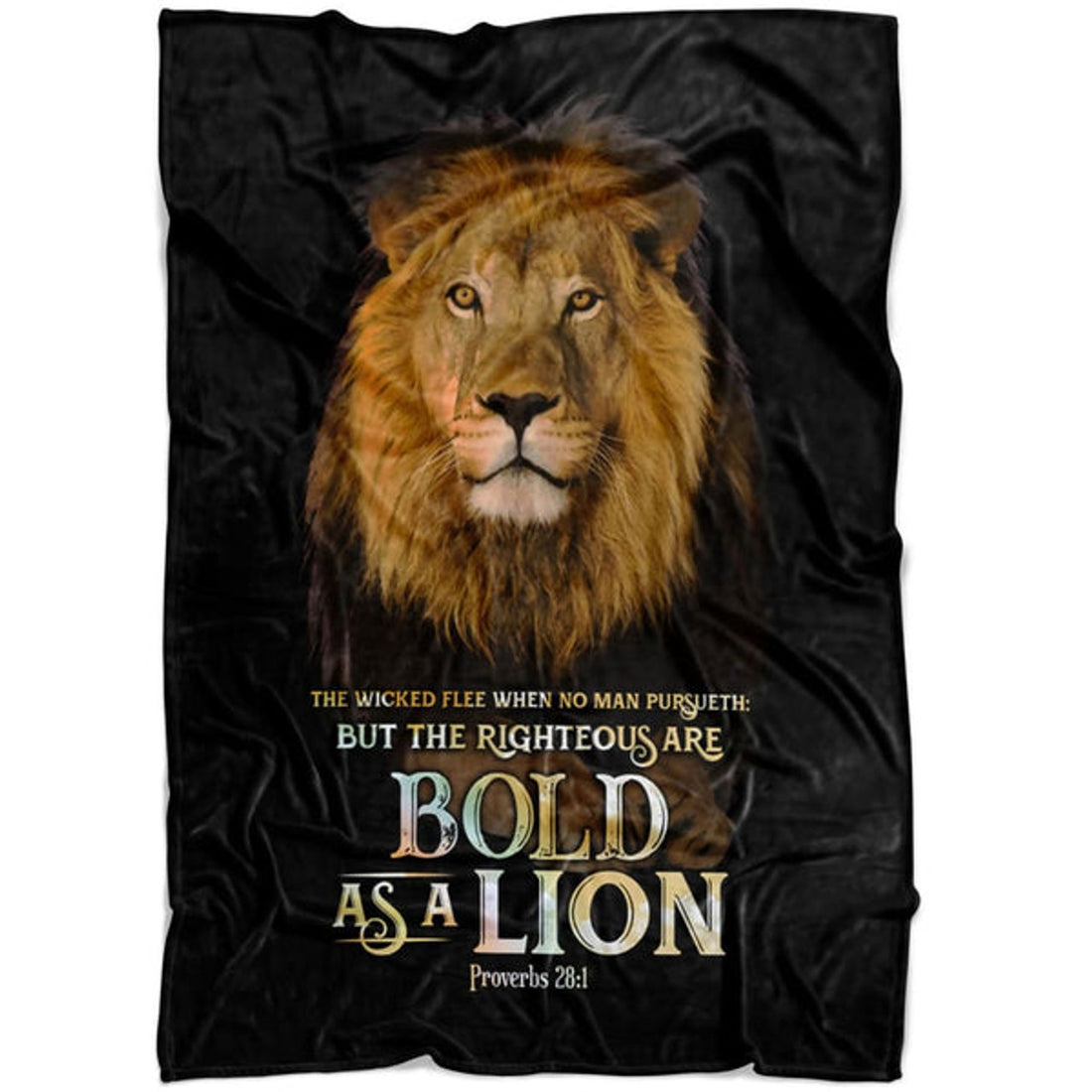 FUNSTUFFPRINT Proverbs 281 Kjv The Righterous Are Bold As A Lion Fleece Blanket - Christian Blanket - Bible Verse Blanket