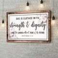 Proverbs 3125 Wall Art She Is Clothed With Strength & Dignity Wall Art Canvas