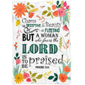 FUNSTUFFPRINT Proverbs 3130 A Woman Who Fears The Lord Is To Be Praised Fleece Blanket - Christian Blanket - Bible Verse Blanket
