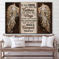 Psalm 914 He Will Cover You With His Feathers Wall Art Canvas - Bible Verse Wall Decorator