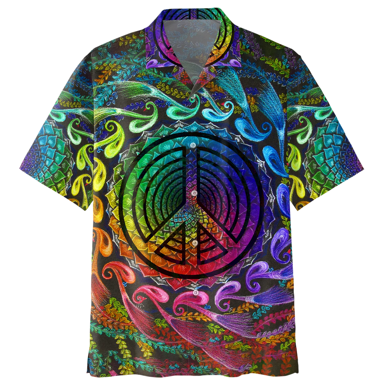Psychedelic Shirt- Peace Sign- Hawaiian Shirt