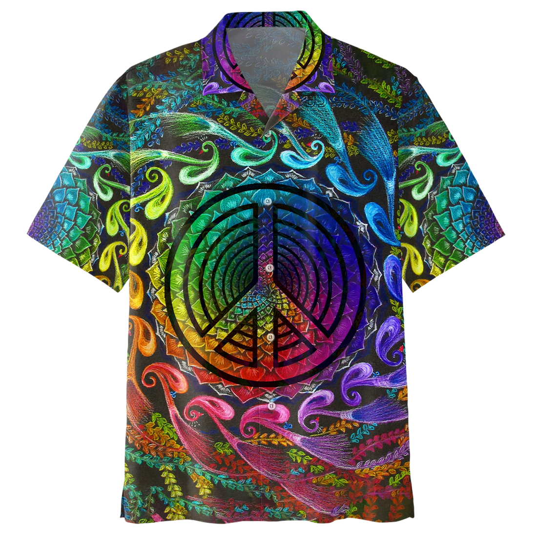 Psychedelic Shirt- Peace Sign- Hawaiian Shirt