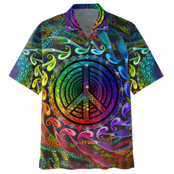 Psychedelic Shirt- Peace Sign- Hawaiian Shirt