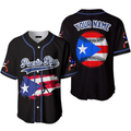 Custom Puerto Rico Baseball Black Red White, Custom Name Baseball Jerseys For Men