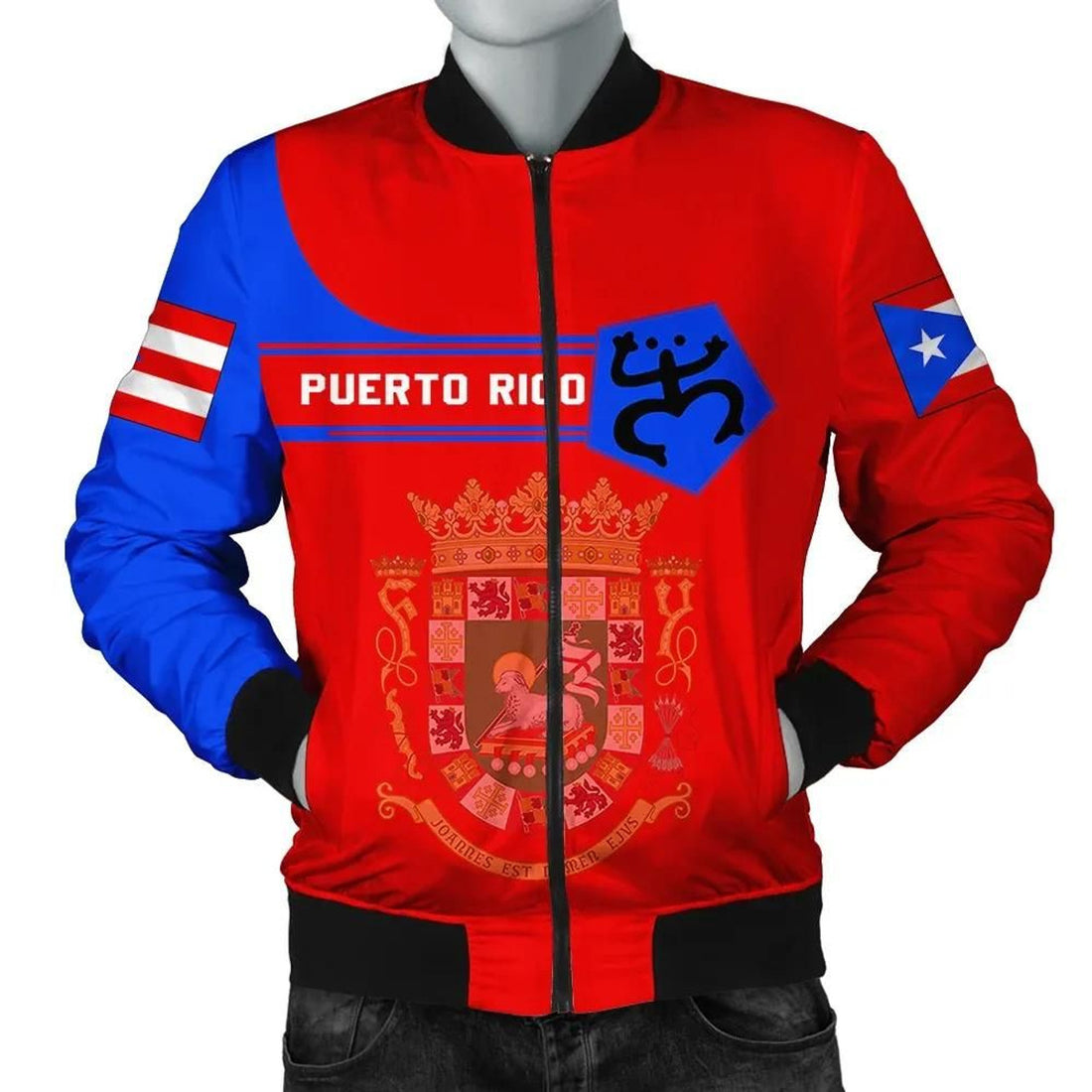 FUNSTUFFPRINT Puerto Rico Of Arms Men Bomber Jacketimple Style 3D Bomber Jacket