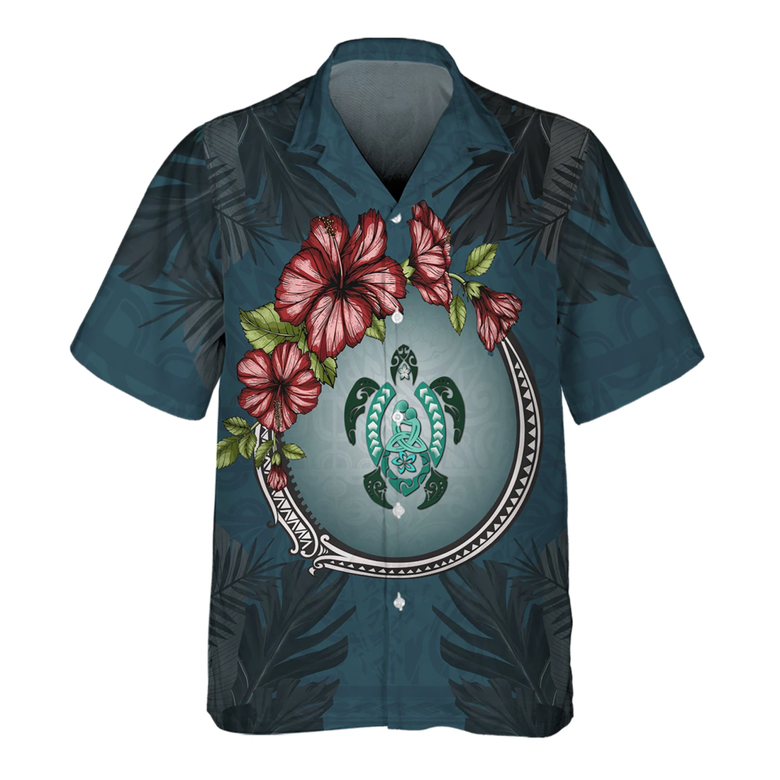 Puerto Rico Hibiscus - 3D Hawaiian shirt Men's, Gift for Turtle lovers