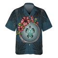 Puerto Rico Hibiscus - 3D Hawaiian shirt Men's, Gift for Turtle lovers