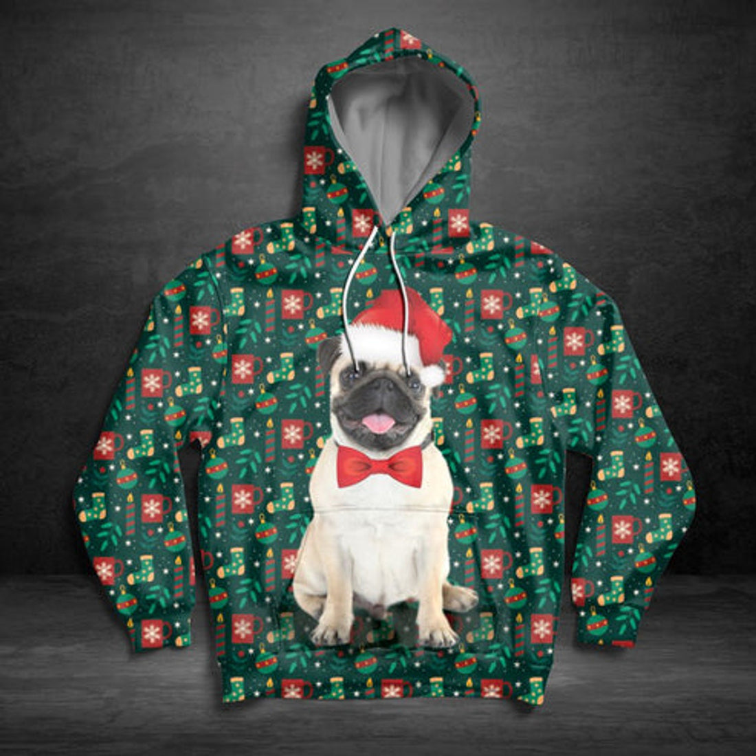 FUNSTUFFPRINT 3D Pugger Up All Over 3D Hoodie and Zip Hoodie