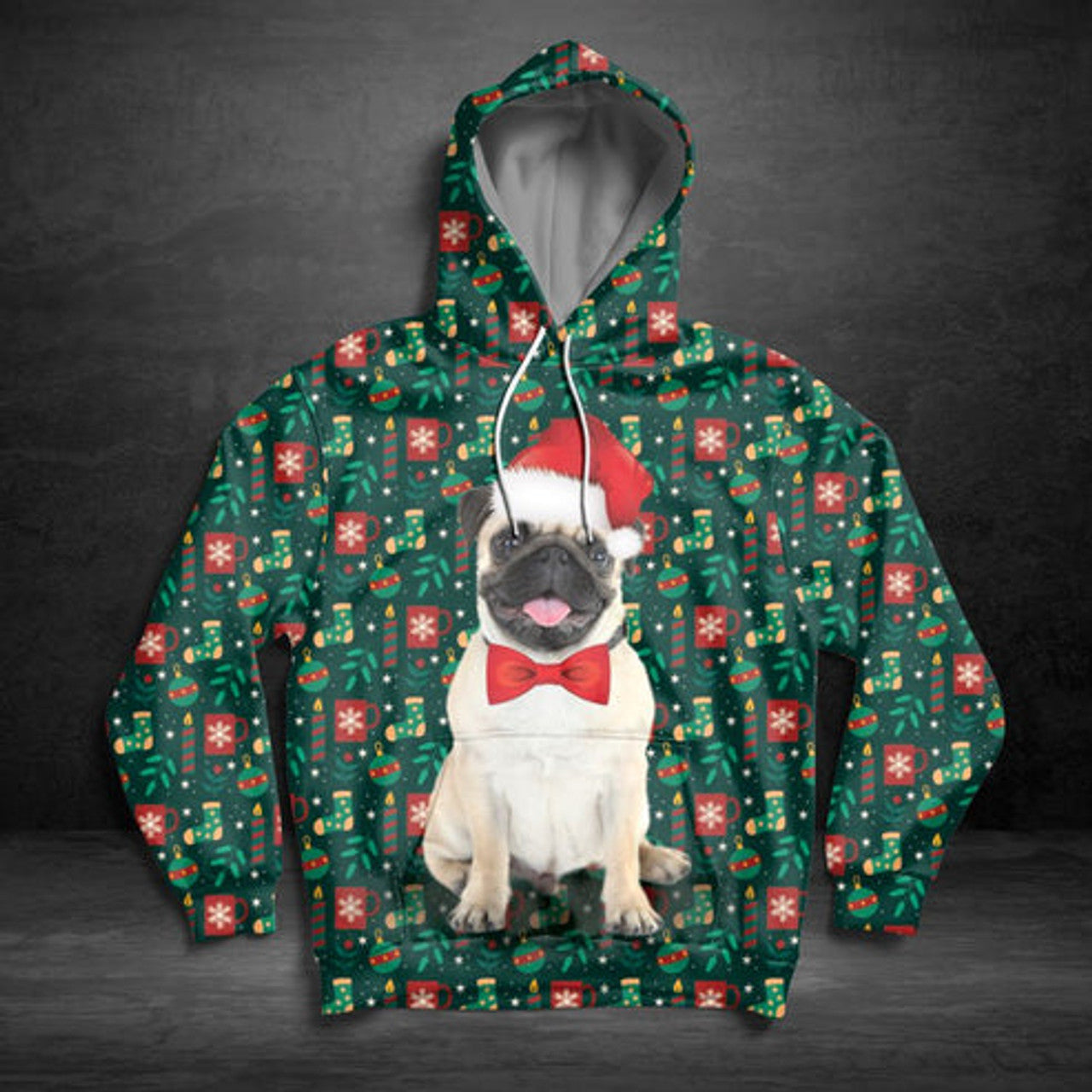 FUNSTUFFPRINT 3D Pugger Up All Over 3D Hoodie and Zip Hoodie