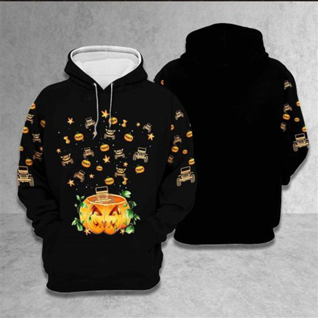 FUNSTUFFPRINT 3D Pumpkin Halloween Christmas All Over 3D Hoodie and Zip Hoodie