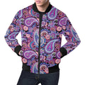 FUNSTUFFPRINT Purple Paisley Pattern Print Mens 3D Bomber Jacket