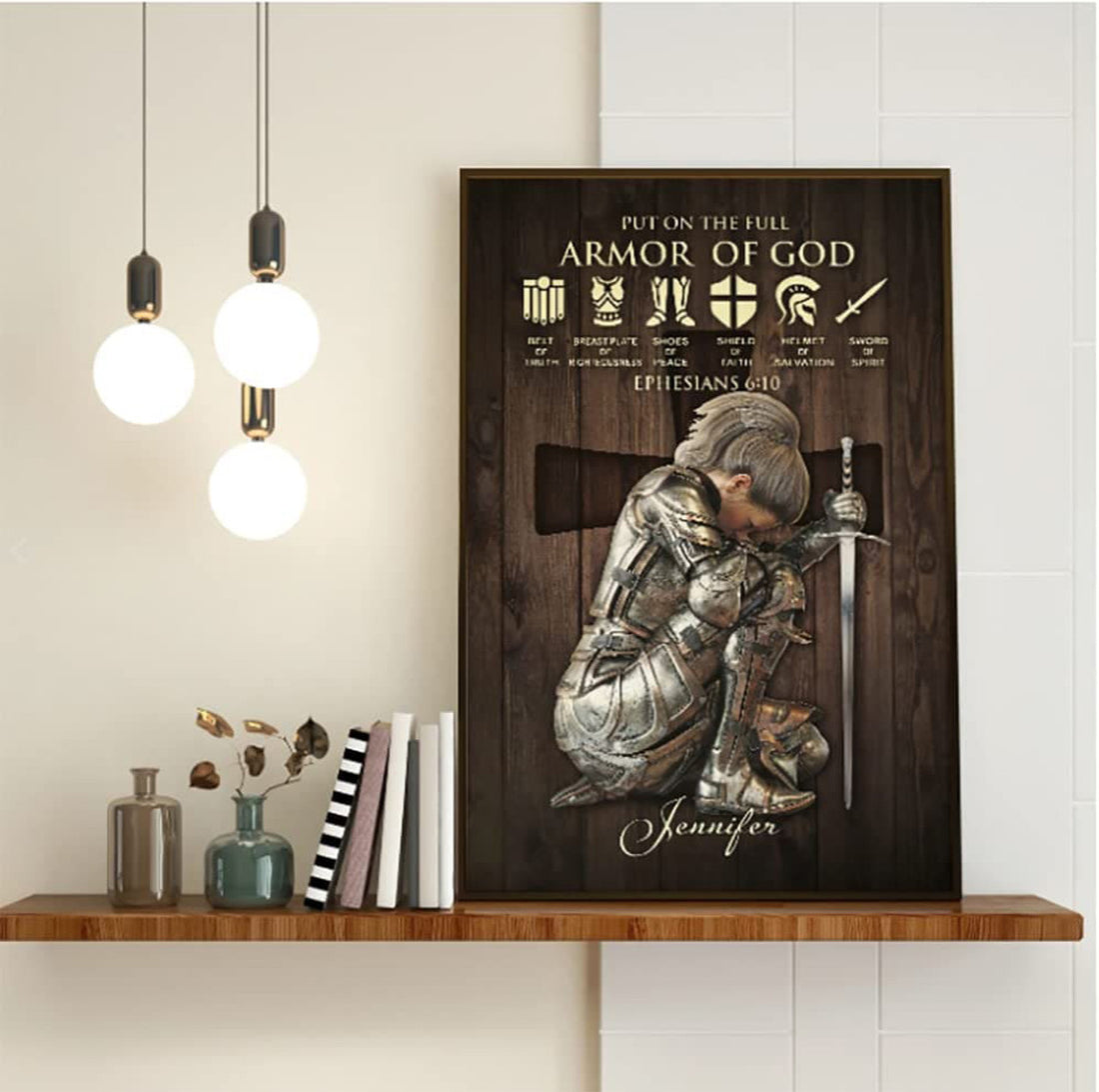Custom Put On The Full Armor Of God, Daughter Of God Customized Personalized NAME Poster and Canvas