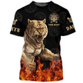 Custom Dart Tiger Shirt Black And Fire Pattern, Cool Dart Hoodie, Dart Player Winter Clothing