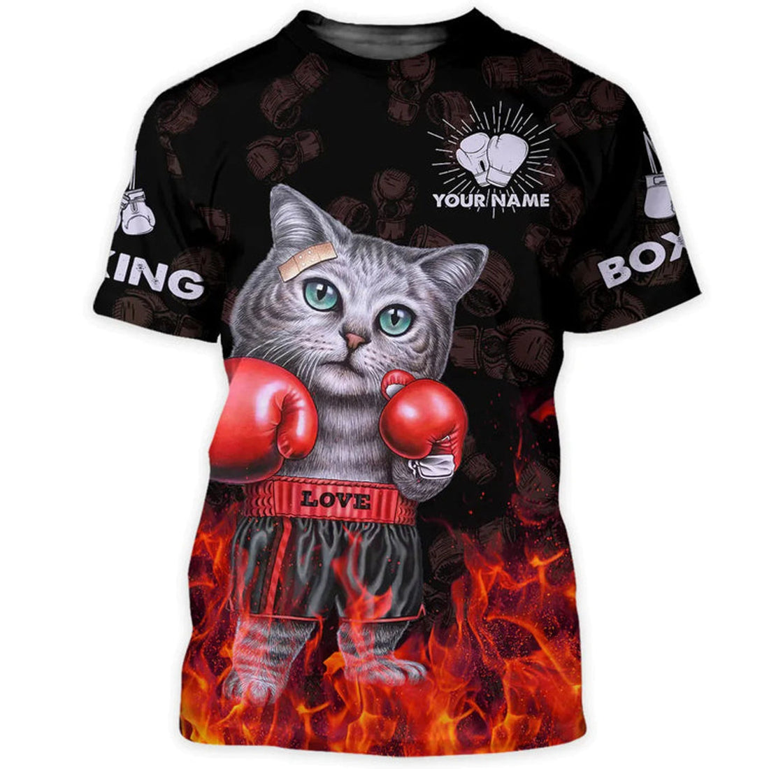 Custom Boxing Shirt Men Woman, Cat Boxing 3D Print Hoodie, Boxing Player Gift, Funny Cat Boxing Tshirt