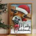 Mooey Christmas Funny Cow Poster and Canvas