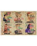 Soar Justice Create Speak Dissent Resist Feminists Vintage Poster and Canvas