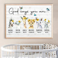 God Says You Are Unique Special Lovely Precious Beautiful Chosen Donkey Giraffe Lion Elephant Sunflowers Hummingbird Poster and Canvas