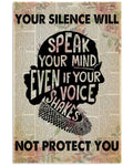 Your Silence Will Not Protect You Speak Your Mind Even If Your Voice Shakes Rbg Feminist Poster and Canvas