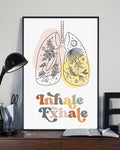 Inhale Exhale Lung Flower Poster and Canvas