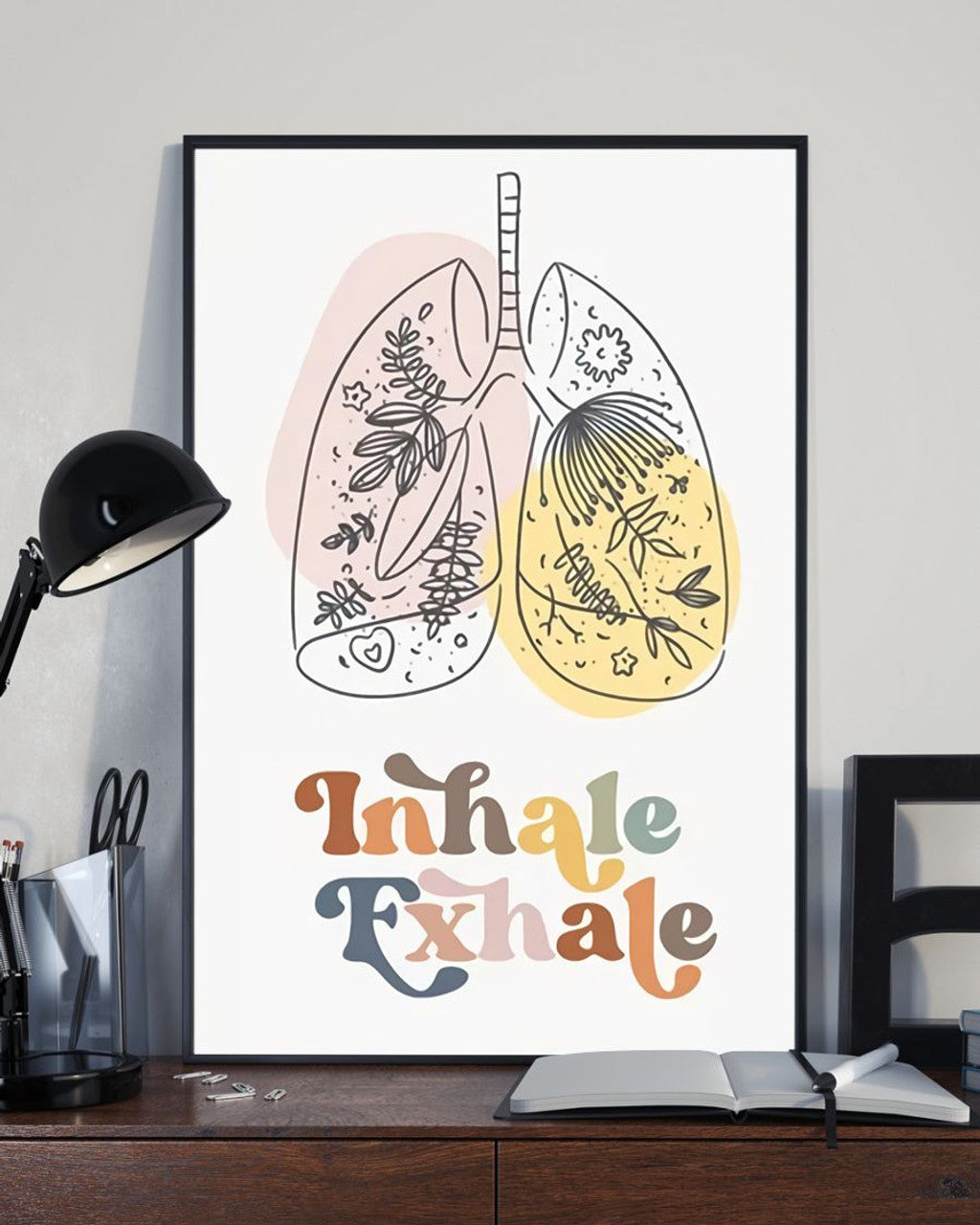 Inhale Exhale Lung Flower Poster and Canvas