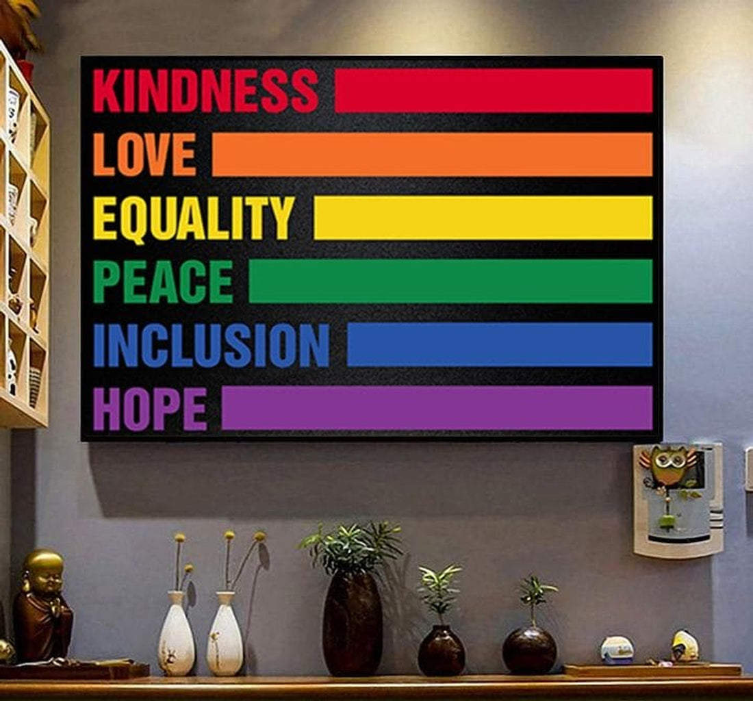 Kindness Love Equality Peace Inclusion Hope Lgbt Poster and Canvas
