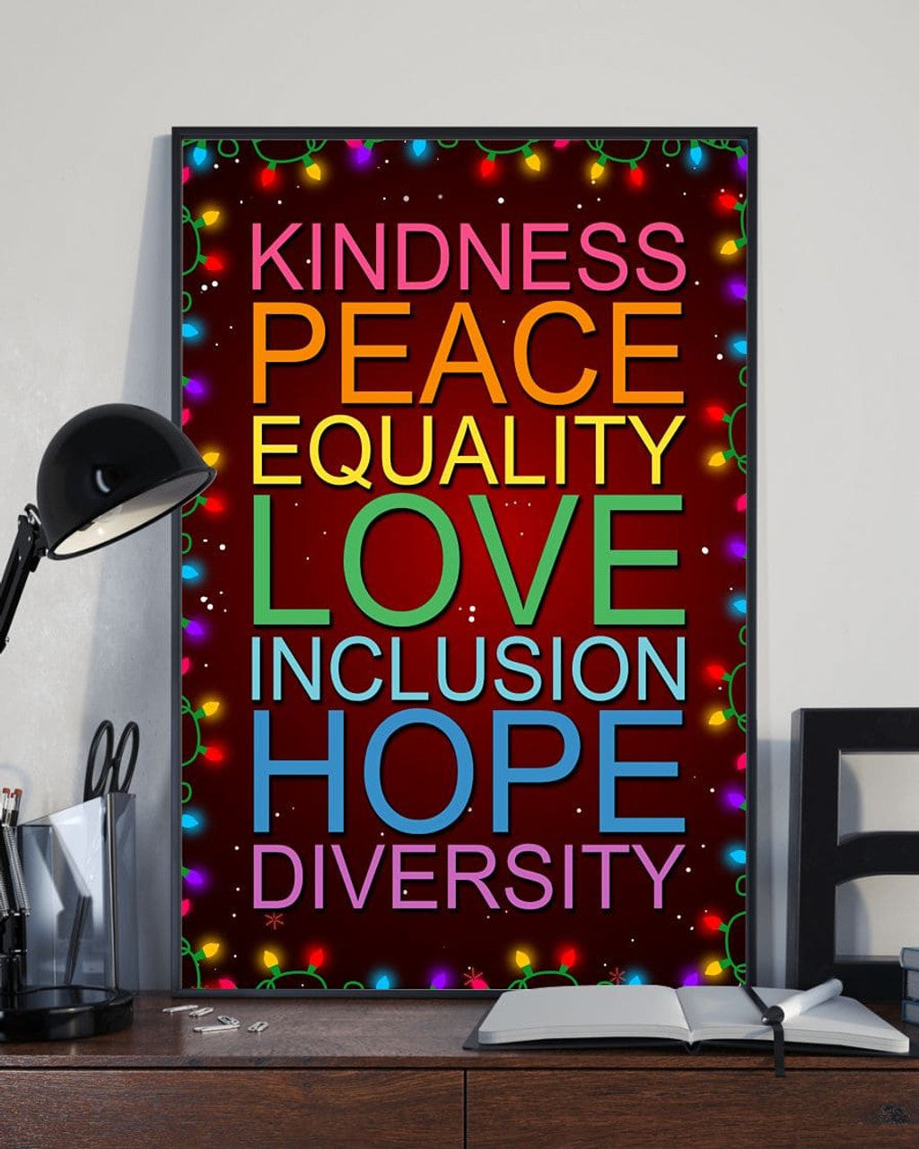 Kindness Peace Equality Love Inclusion Hope Diversity Christmas Poster and Canvas