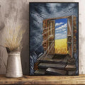 Paddy Field Blue Sky Window Poster and Canvas