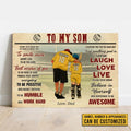 Custom To My Son Today Is A Good Day To Have A Great Day To Smile More Worry Less To Be The Best Version Of You Baseball Player Father’s Day Customized Personalized Name/Number Poster and Canvas