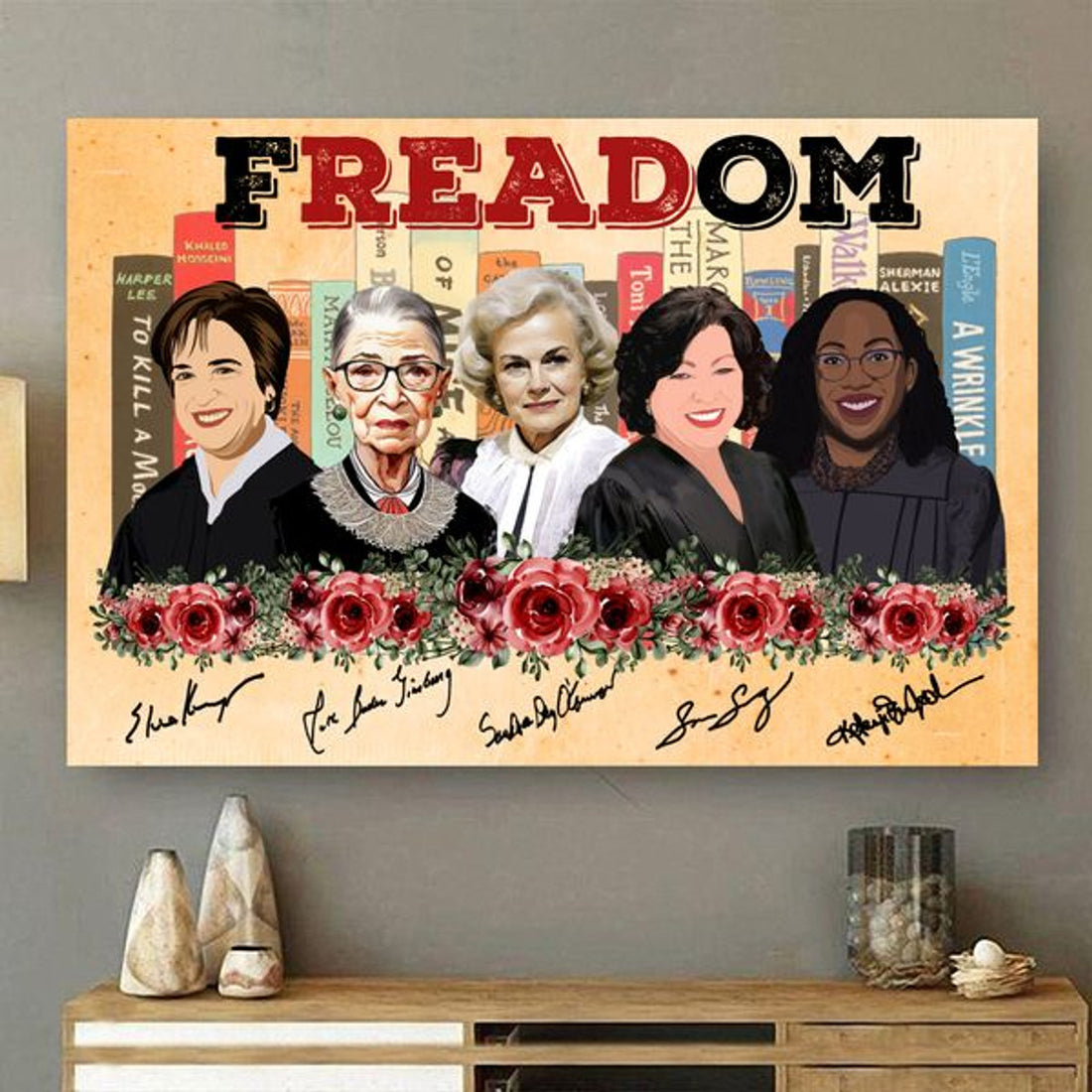 Freadom Rbg Feminists Banned Book Week Poster and Canvas