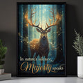 In Nature’s Silence Majesty Speaks Bright Deer Christmas Poster and Canvas