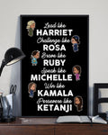 Don’t Fear Death Fear The Un-Lived Life Bikerlead Like Harriet Challenge Like Rosa Brave Like Ruby Persevere Like Ketanji Chibi Feminists Poster and Canvas