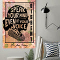 Dissent Speak Your Mind Even If Your Voice Shakes Rbg Poster and Canvas