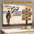 Custom Those Who Walk With God Always Reach Their Destination Customized Personalized Name/Number Jesus On The Beach Poster and Canvas