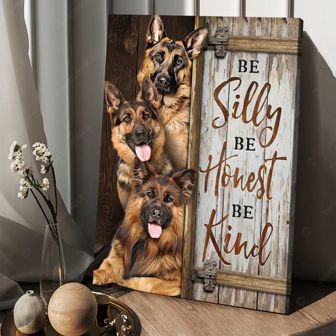 Be Silly Be Honest Be Kind Golden Dogs Poster and Canvas