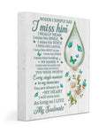 When I Simply Say I Miss Him I Really Mean I Miss His Smile My Soulmate Water Drop Butterflies Flowers Poster and Canvas