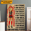 Custom I Am Strong Gutsy Passionate Smart Relentless I Am A Netball Player England Customized Personalized Name/Number Poster and Canvas