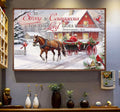 Be Strong And Courageous For The Lord Goes With You Deuteronomy 31:6 Horse Christmas Poster and Canvas