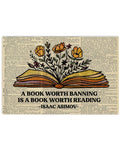 Flush It Good Flush It Real Good Black Cat Toilet Poster and CanvasaA Book Worth Banning Is A Book Worth Reading Isaac Asimov Banned Book Week Poster and Canvas