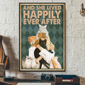 And She Lived Happily Ever After Girl With Cats Poster and Canvas