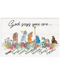 God Says You Are Unique Special Lovely Precious Strong Chosen Forgiven Nativity Scene Flowers Poster and Canvas