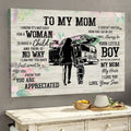 To My Mom I Know It’s Not Easy For A Woman To Raise A Child You Are Appreciated My Mom My Hero I Love You Firefighter Poster and Canvas