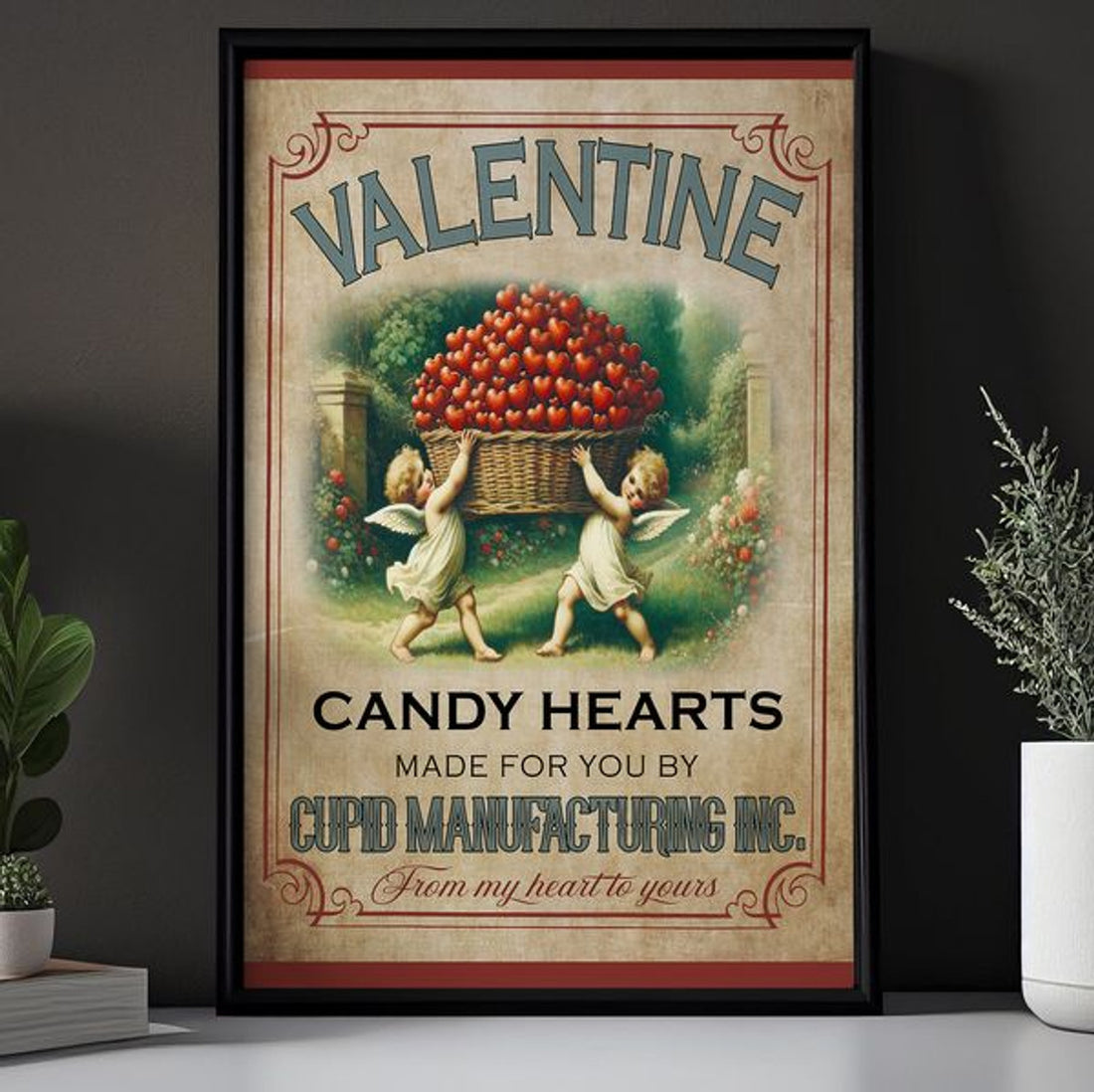 Valentine Candy Hearts Made For You By Cupid Manufacturing Inc From My Heart To Yours Poster and Canvas
