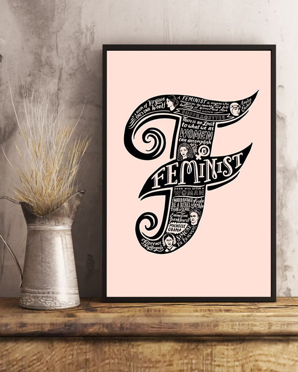 F Is For Feminist Poster and Canvas