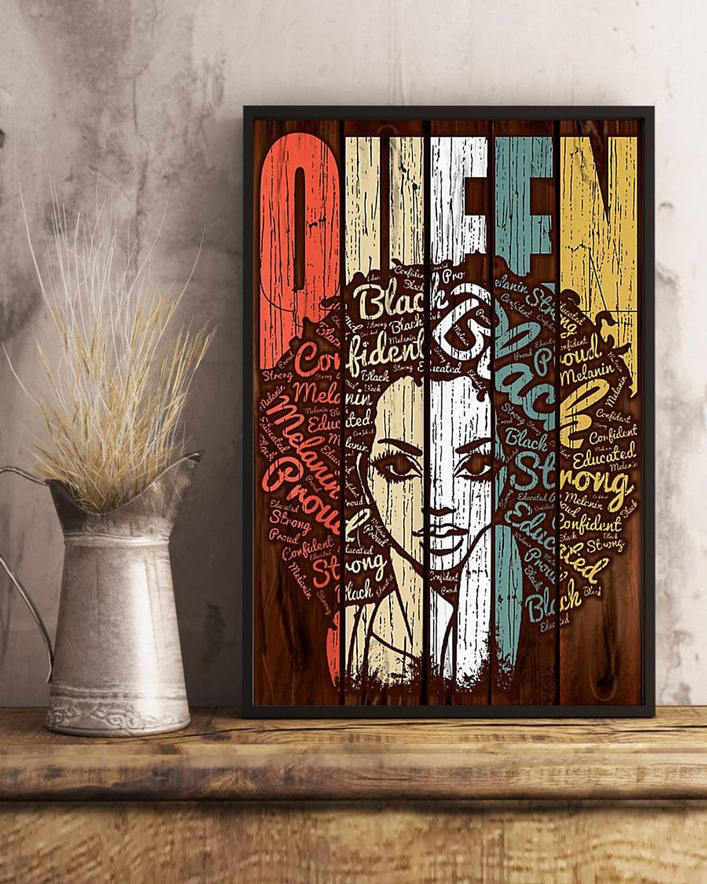 Queen Black Confident Melanin Proud Strong Educated Feminism Poster and Canvas