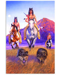 Native American Riding Horse Wolf Mountain Poster and Canvas