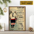 Custom To My Son Today Is A Good Day To Have A Great Day To Smile More Worry Less To Be The Best Version Of You Ice Hockey Player Father’s Day Customized Personalized Name/Number Poster and Canvas