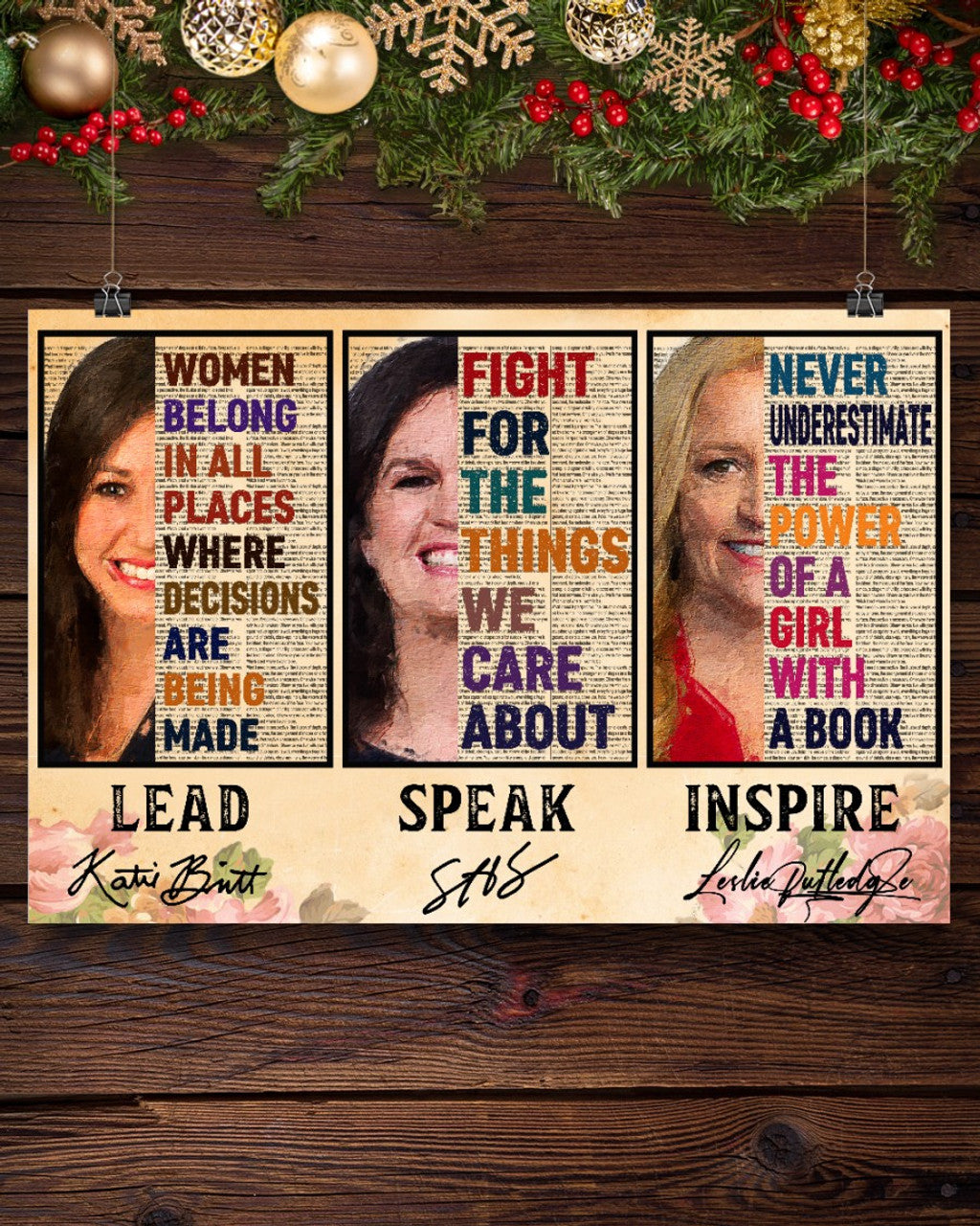 Lead Speak Inspire Katie Britt Sas Leslie Rutledge Feminists Flowers Poster and Canvas