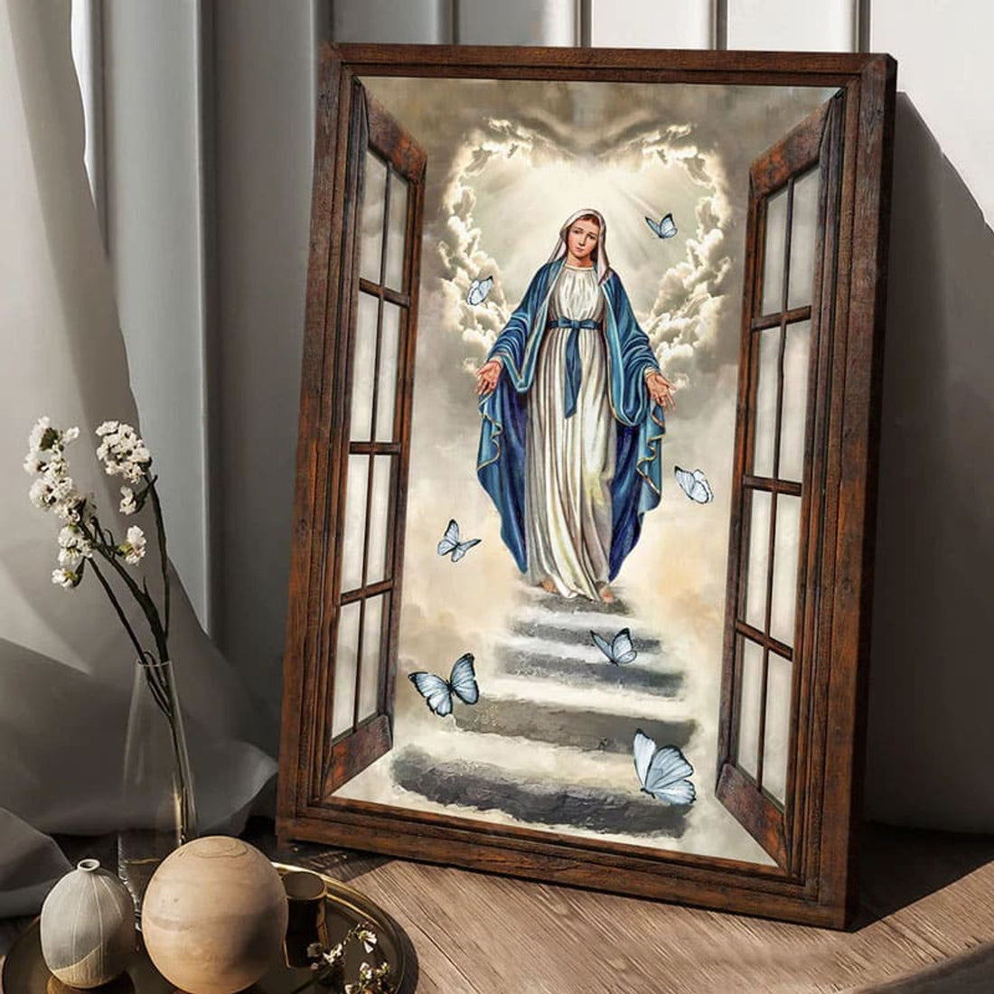 Godmother Butterflies Heaven Window Poster and Canvas